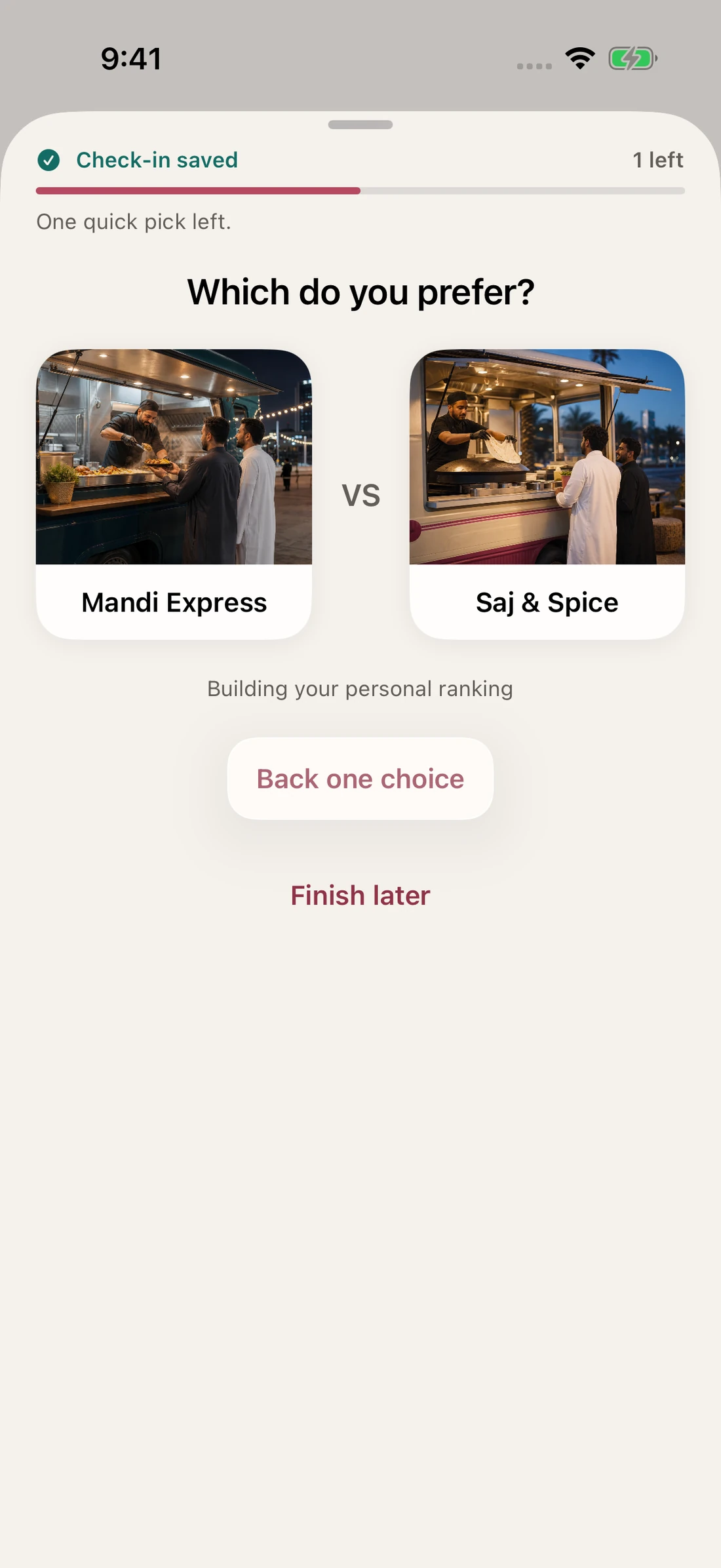 Compare two trucks you have visited
