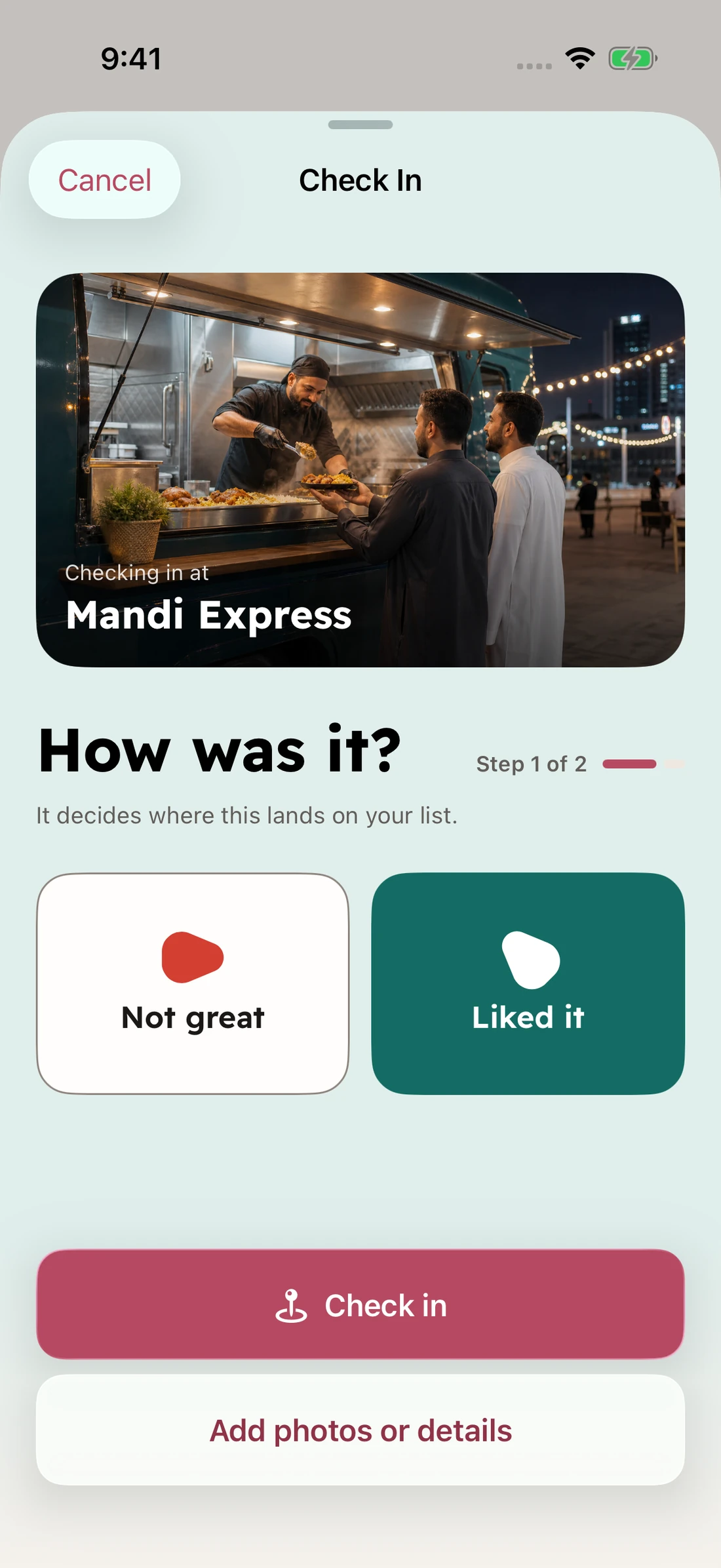 Choose how you felt about your visit